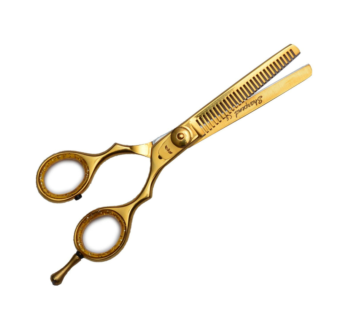 Gold 5.5 Inch Barber Hair Cutting & Thinning Scissors Set with Free Razor & Tweezer