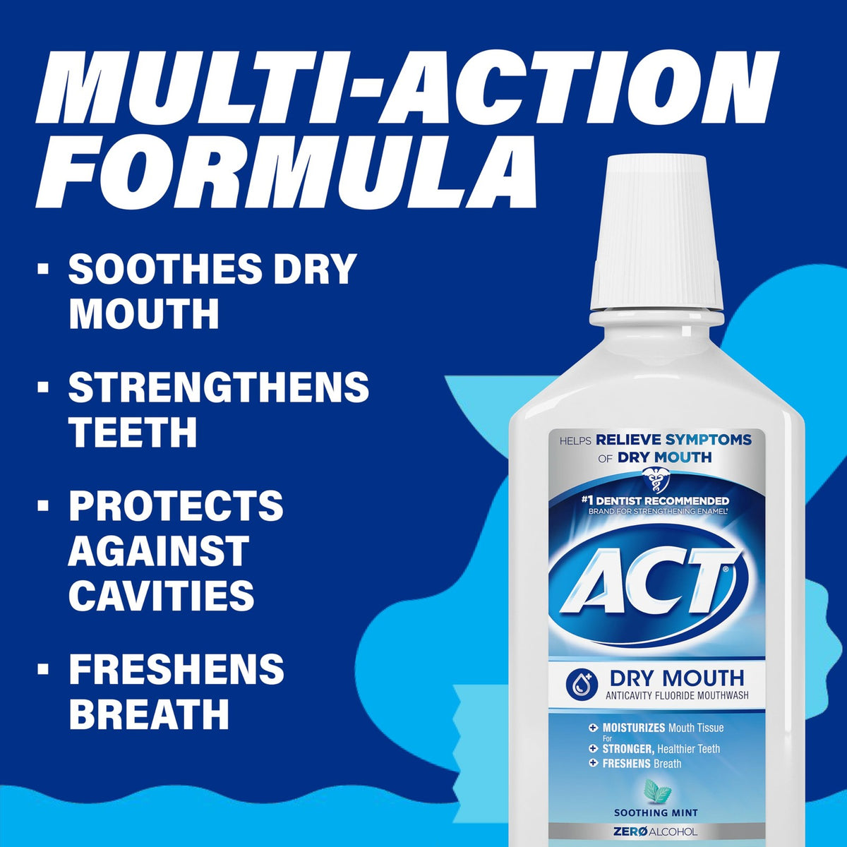 Dry Mouth Anticavity Fluoride Mouthwash with Soothing Mint - Alcohol-Free, 33.8 fl oz