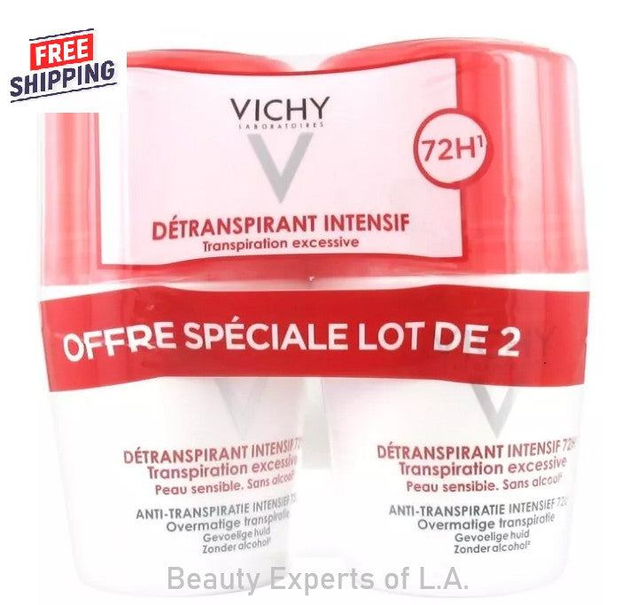 Vichy Stress Resist Anti-Perspirant Roll-On 72H - 2 Pack, 50ml
