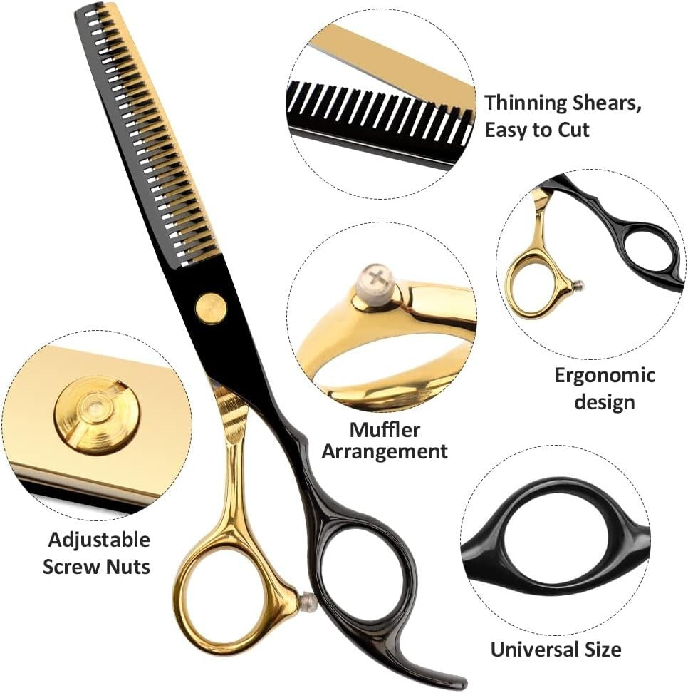 Professional Hairdressing Scissors 6.7 Inch with Leather Case - Salon & Barber Use