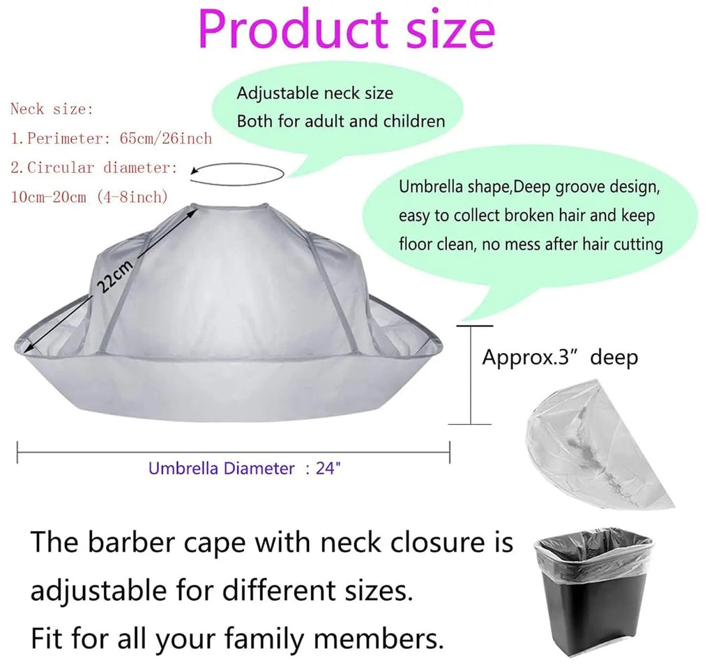 Hair Cutting Cape Umbrella Catcher Cover Salon Barber Waterproof Nylon