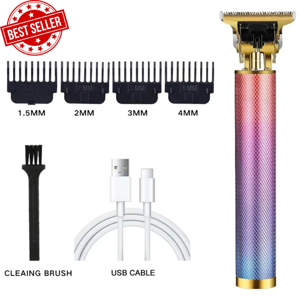 Cordless Professional Hair & Beard Trimmer with Stainless Steel T-Blade