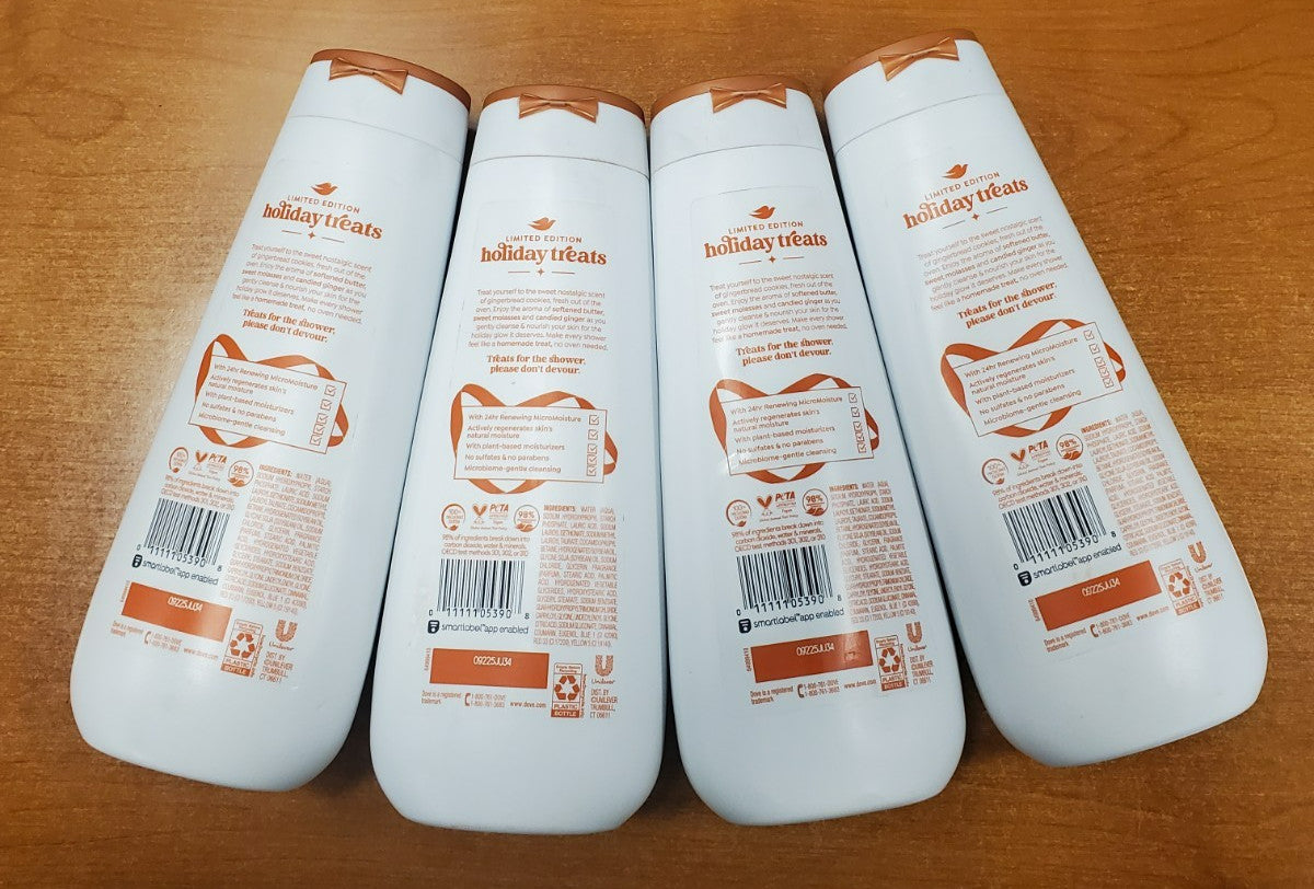 Limited Edition Gingerbread Body Wash - Holiday Scent, 20 oz Pack of 4