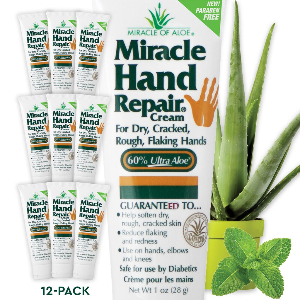 Hand Repair Cream with Aloe Vera - Moisturizing & Rejuvenating 1 oz Tube (12-Pack)