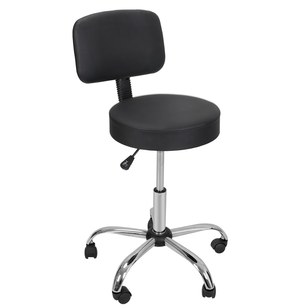 Adjustable Hydraulic Salon Stool with Swivel & Back Support