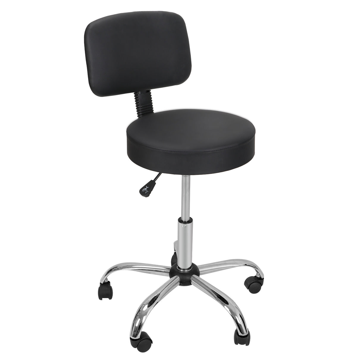 Adjustable Hydraulic Salon Stool with Swivel & Back Support