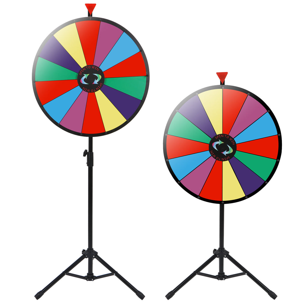 24-Inch Spinning Prize Wheel with 14 Color Slots & Adjustable Tripod Stand