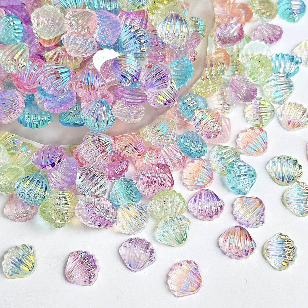 250Pcs Seashell Nail Charms - 3D Resin Ocean Beach Nail Art Accessories