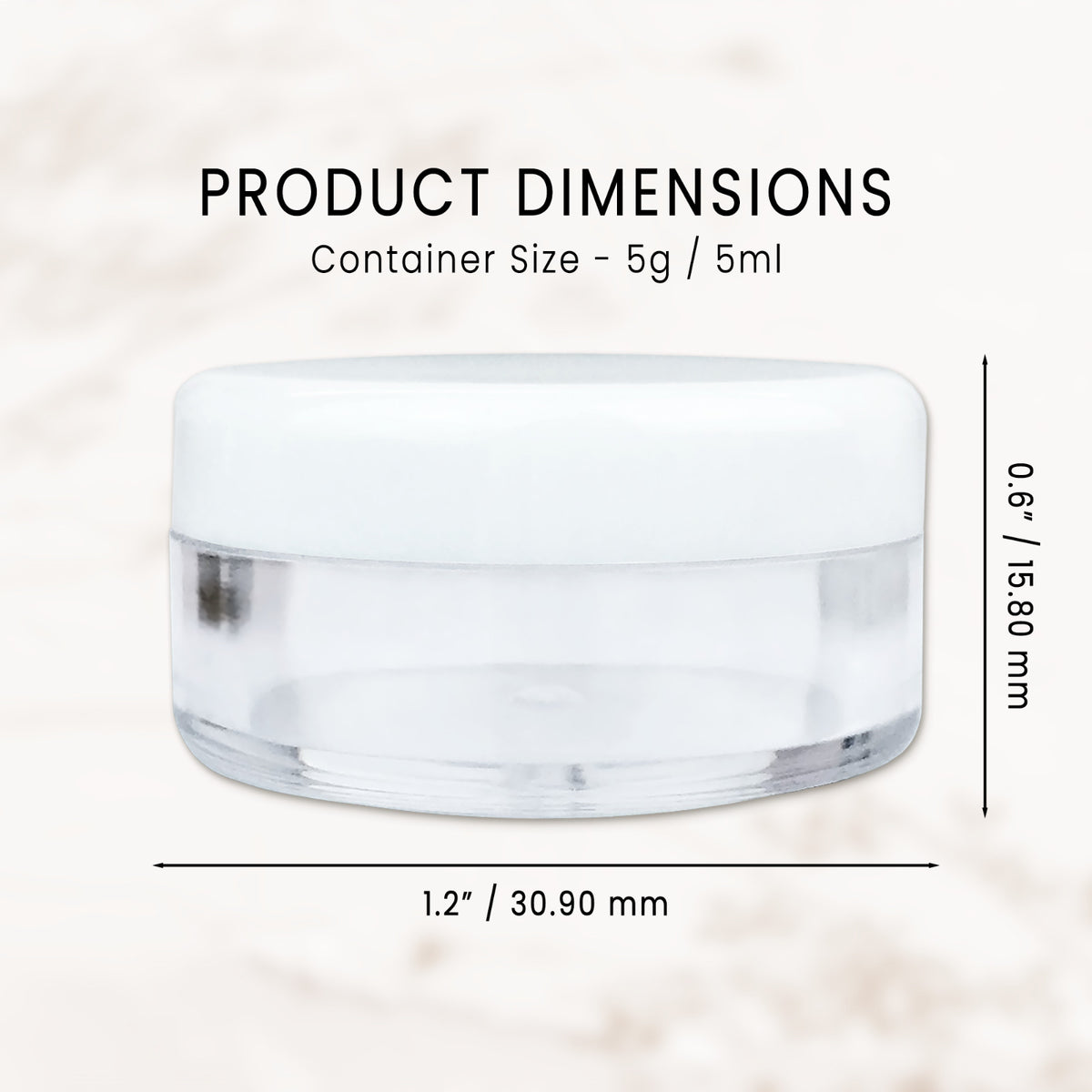50pcs 5ml Clear Cosmetic Sample Jars - Lip Balm & Makeup Containers