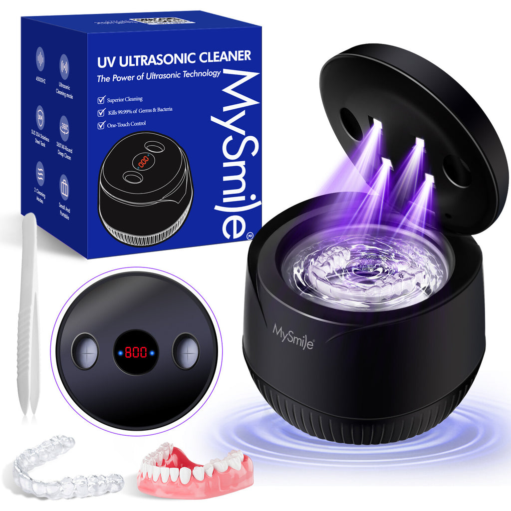 Ultrasonic Dental & Jewelry Cleaner 45kHz UV Sterilizer with Tablets – Portable