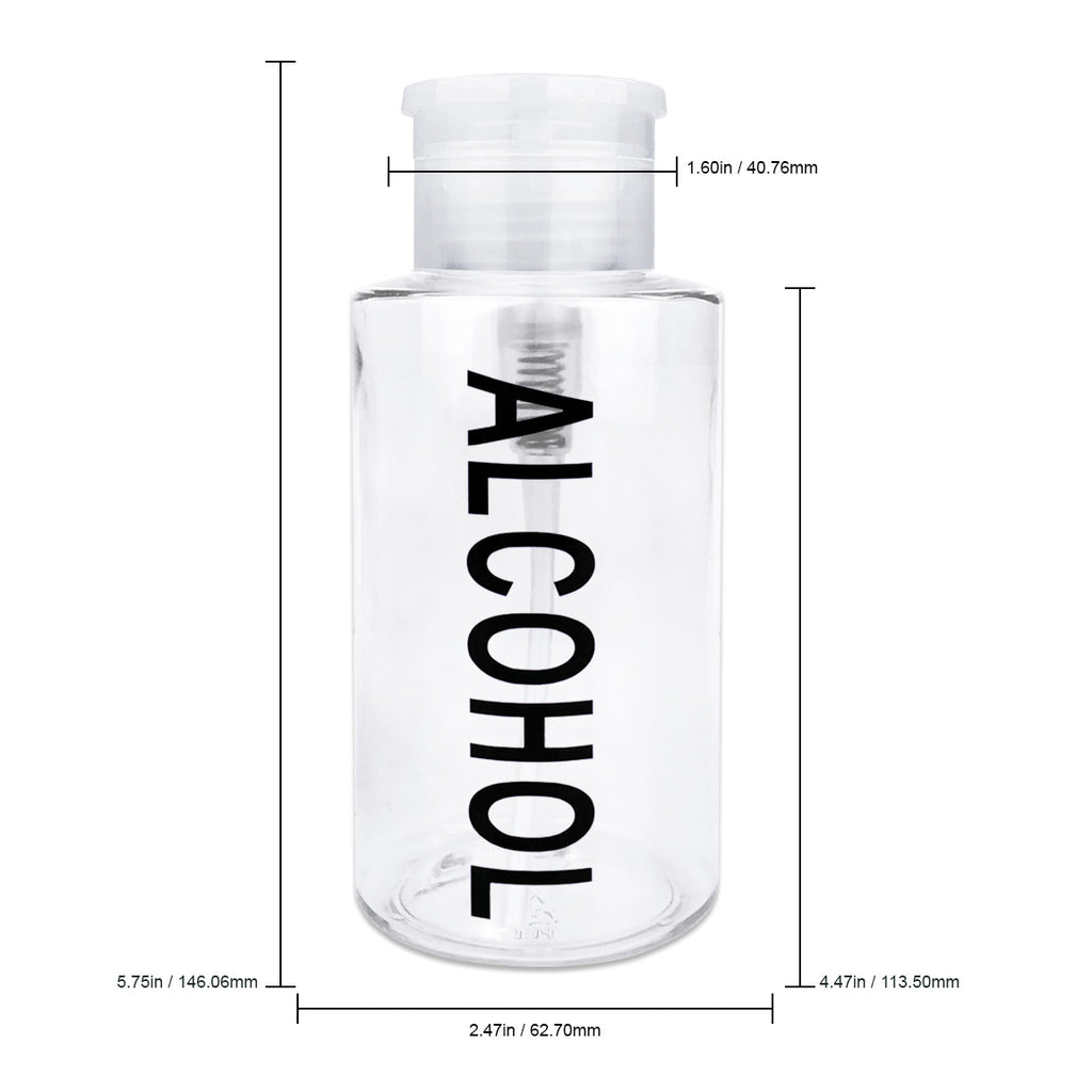 10 Oz Liquid Pump Dispenser Bottles - Clear, 2-Pack for Alcohol & More