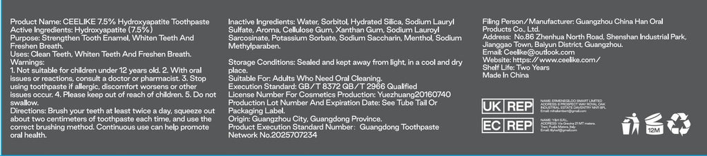 Hydroxyapatite Toothpaste Fluoride-Free Enamel & Gum Care 120g 2 Pack