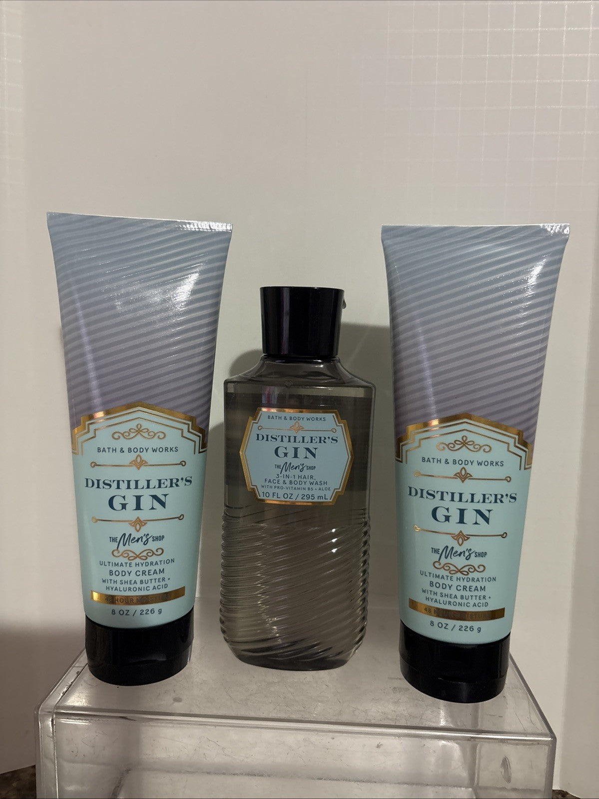 Men's Body Wash & Body Cream Set - Distiller's Gin Scent, 8oz & 10oz