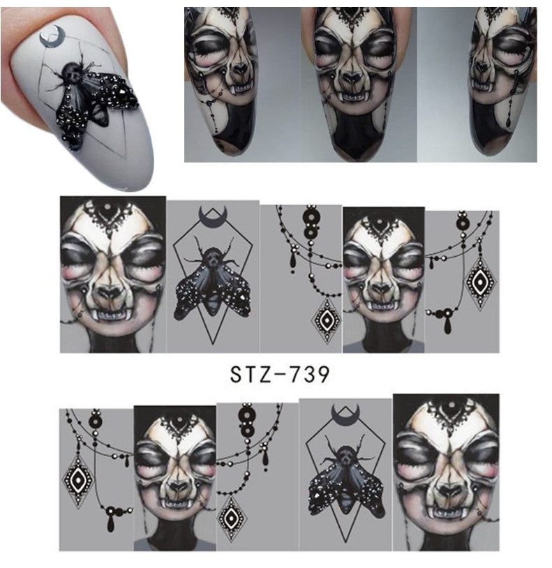 Halloween Day of the Dead Nail Art Stickers - 25 Sheets