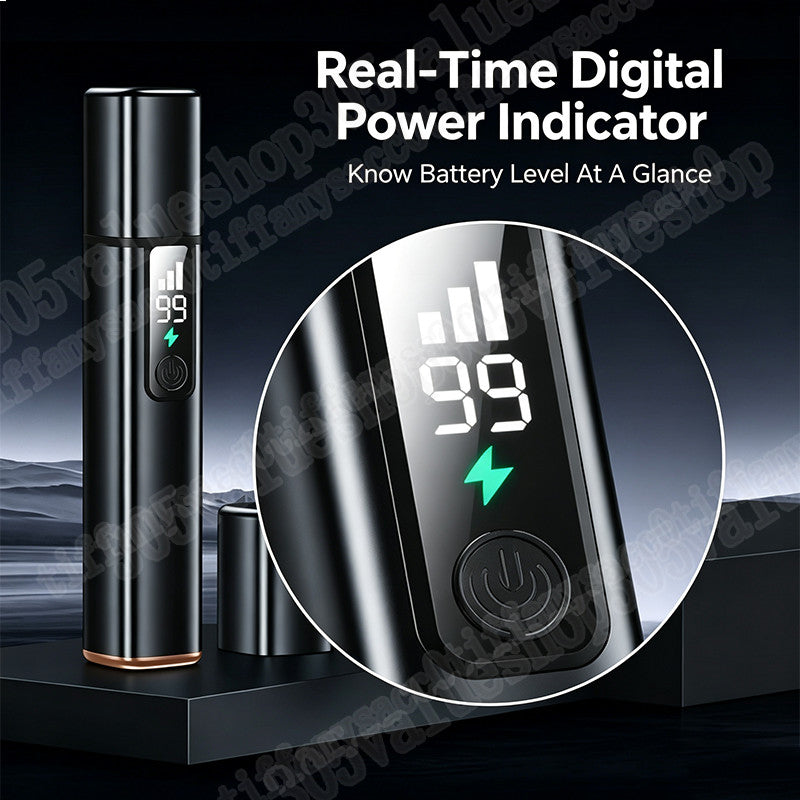 Electric Nose and Ear Hair Trimmer with LED Display Waterproof Rechargeable