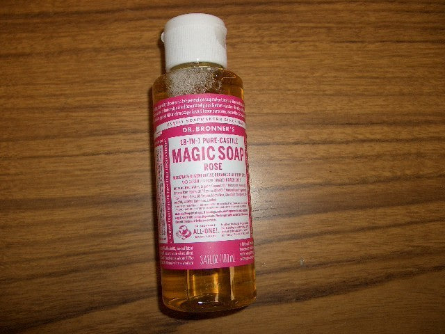 12 Pack Plant-Based Rose Castile Soap Bottles - 3.4 fl oz Each