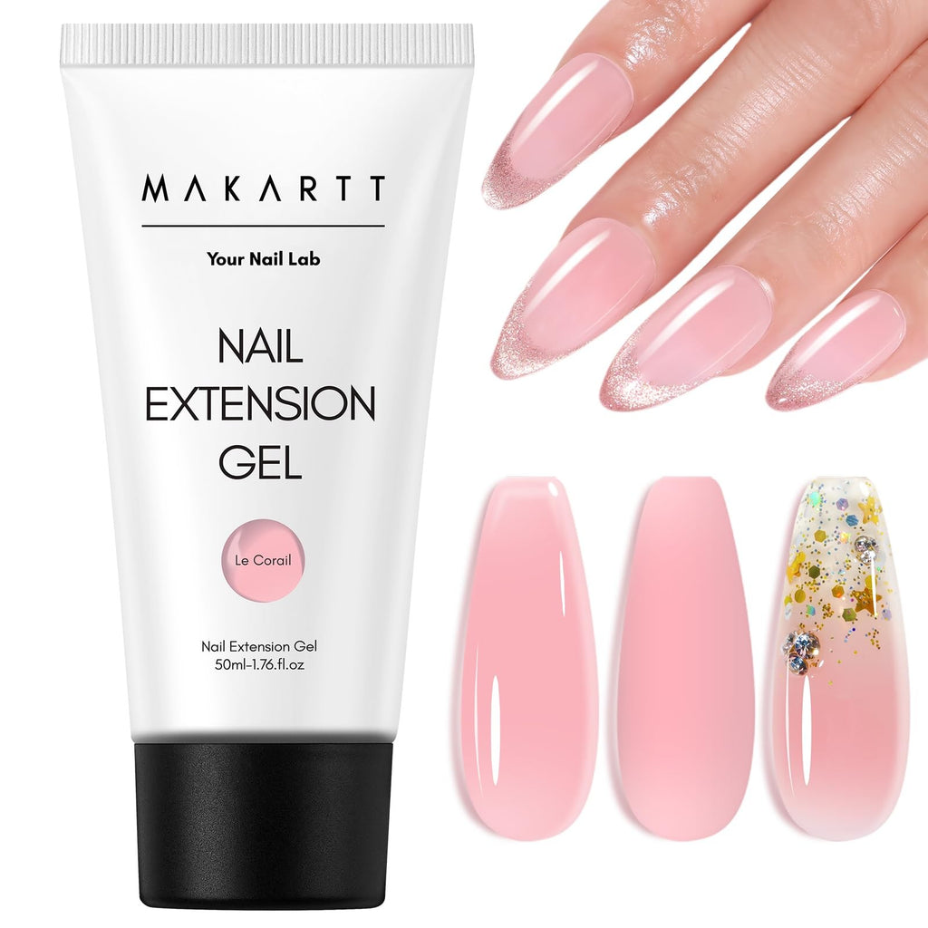 Poly Nail Gel 50ML Natural Pink - Thick Builder for Nail Extensions & Art