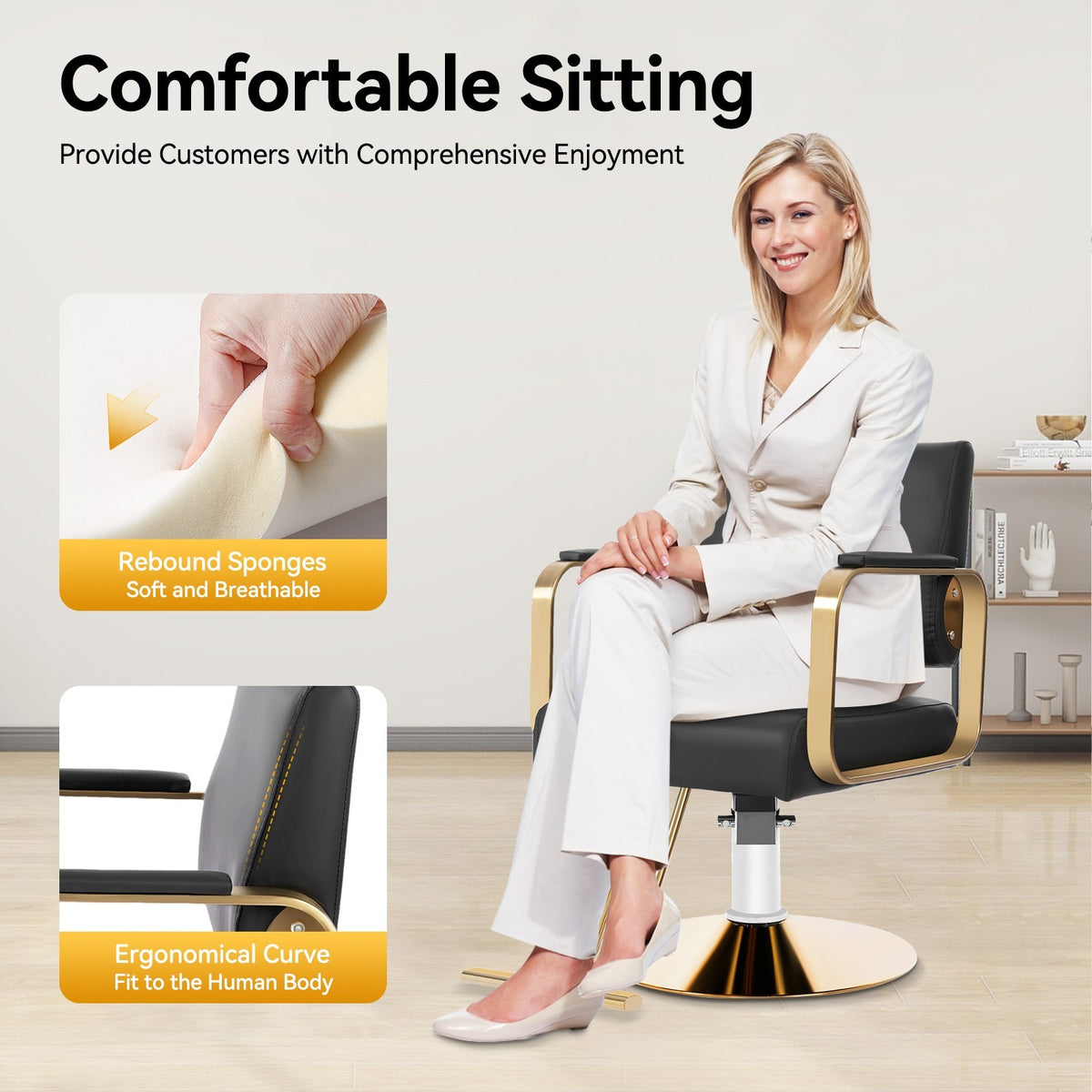 Hydraulic Barber Chair Adjustable Salon & Spa Salon Chair for Hair Styling