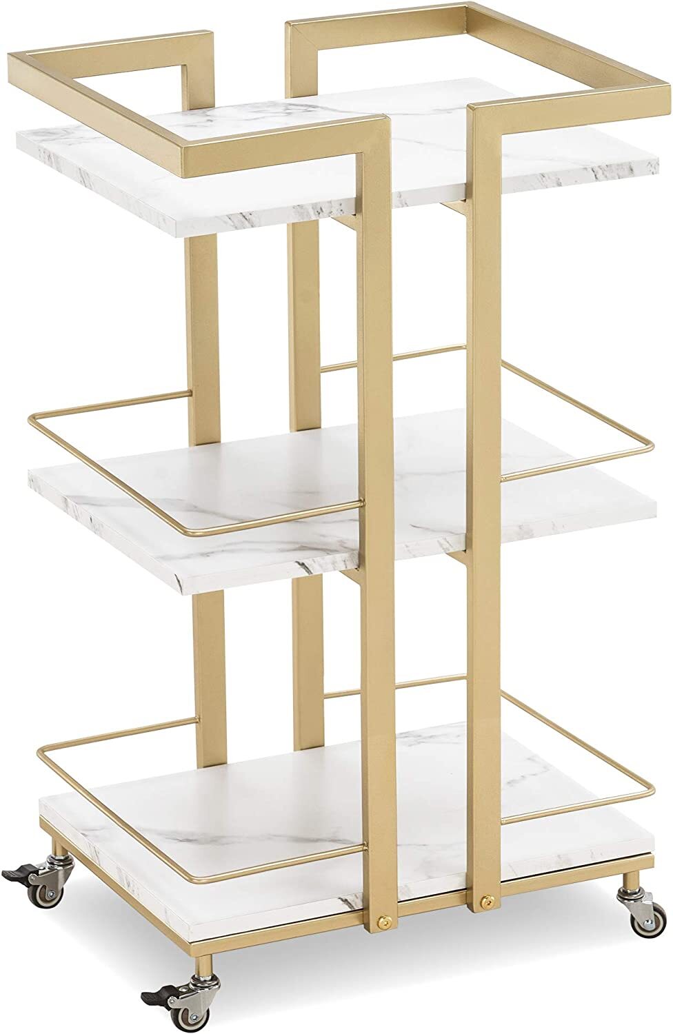 Multi-Purpose Household Storage Cart with 3 Shelves on Wheels