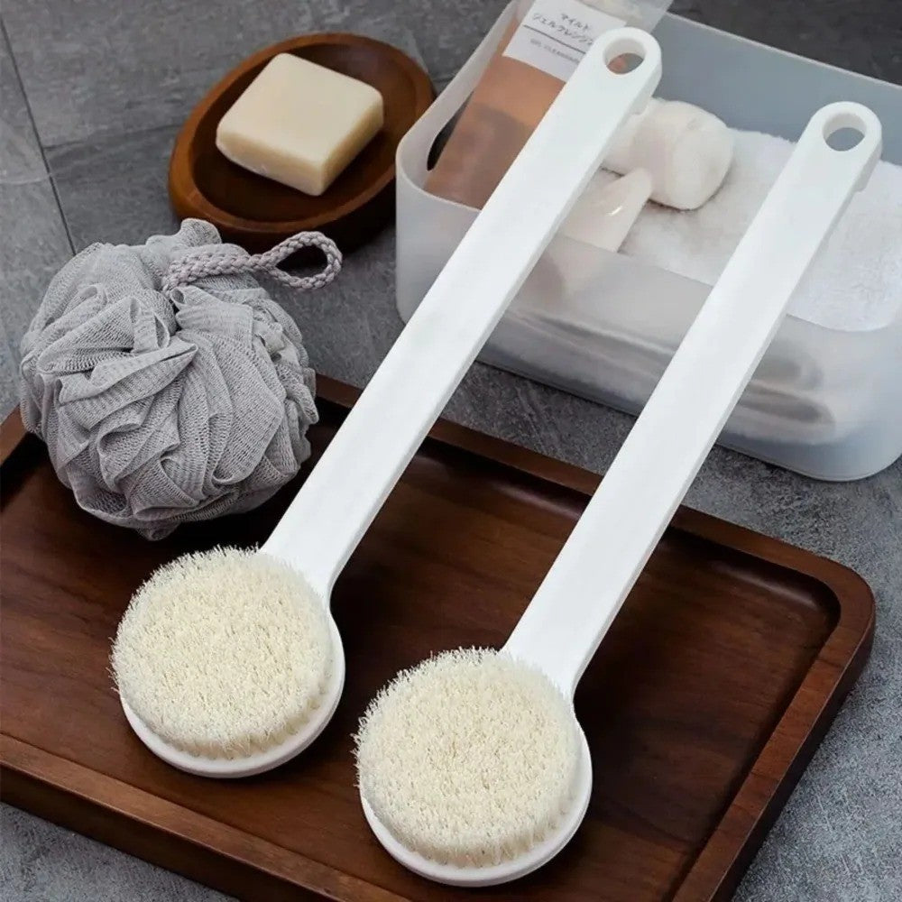 Long Handle Japanese Bath Brush with Soft Bristles for Body Massage & Exfoliation