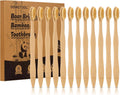 Natural Bamboo Toothbrush Set with Boar Bristles - Eco-Friendly 12 Pack