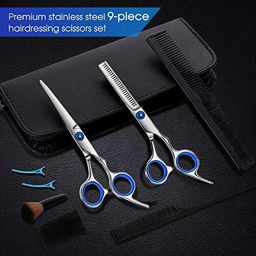 Professional Hair Cutting Scissors Kit - 10 Piece Barber & Styling Shears
