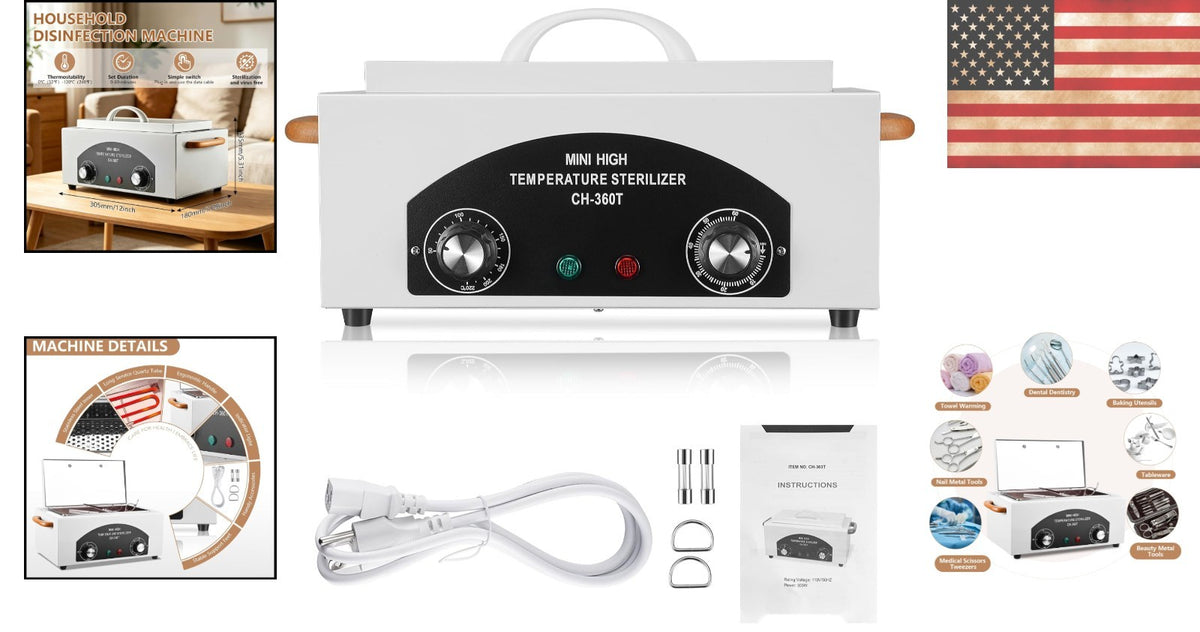 1.5L Dry Heat Sterilizer with Overheat Protection for Salon Tools