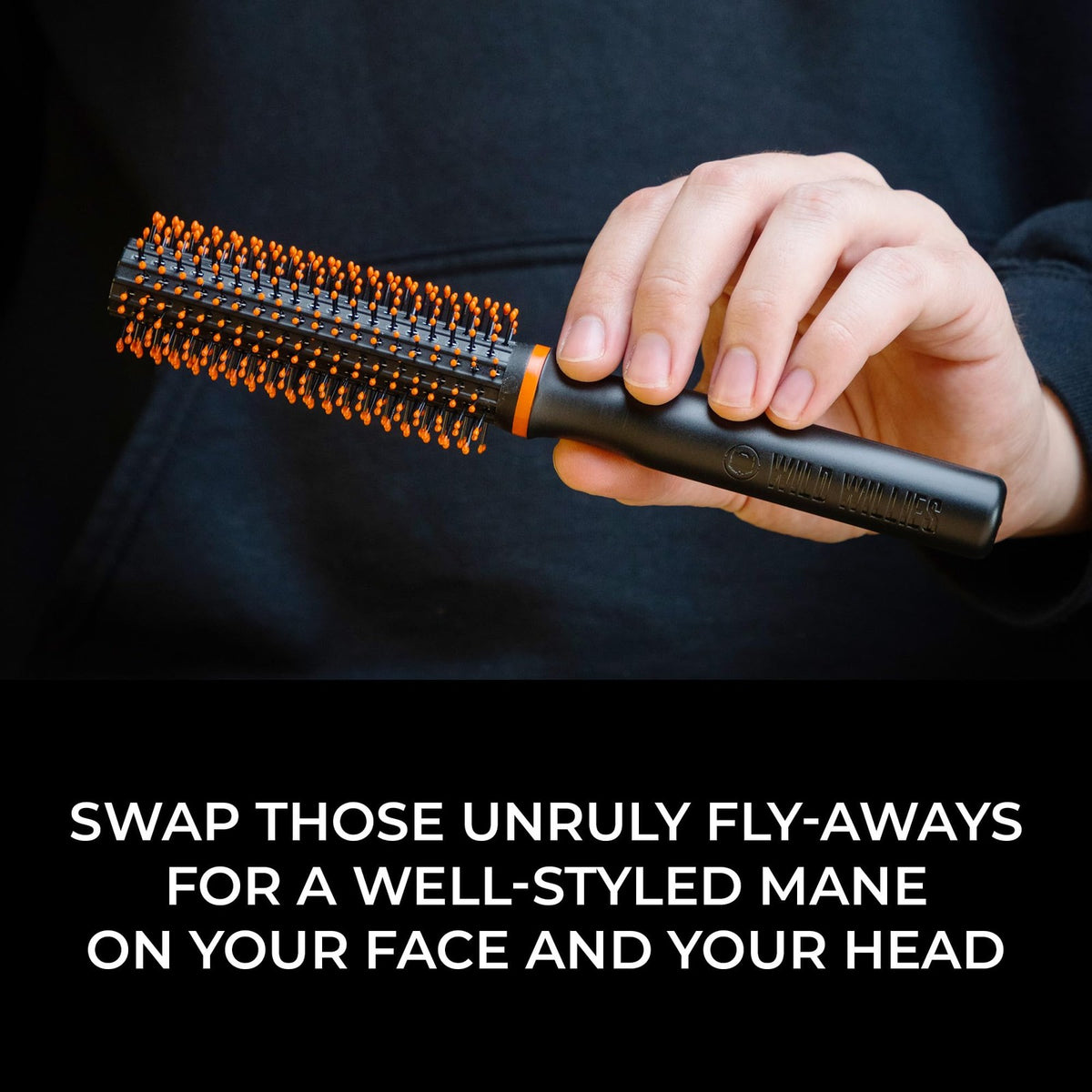 Wild Willies Round Beard Brush with Bristle - Grooming & Taming Tool for Men