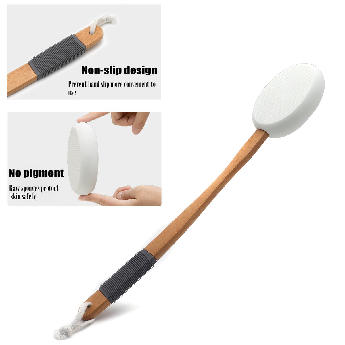 Long Handle Lotion Applicator & Bath Body Brush for Back & Skin Care