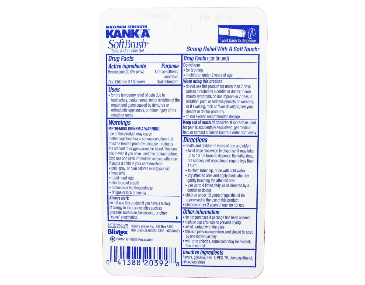 Maximum Strength Tooth & Gum Pain Relief Gel with Brush Tip - Pack of 3