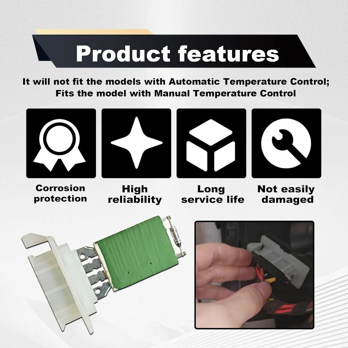 VW Blower Motor Resistor Control Module Compatible with 1K0959263A - Manual Climate Control