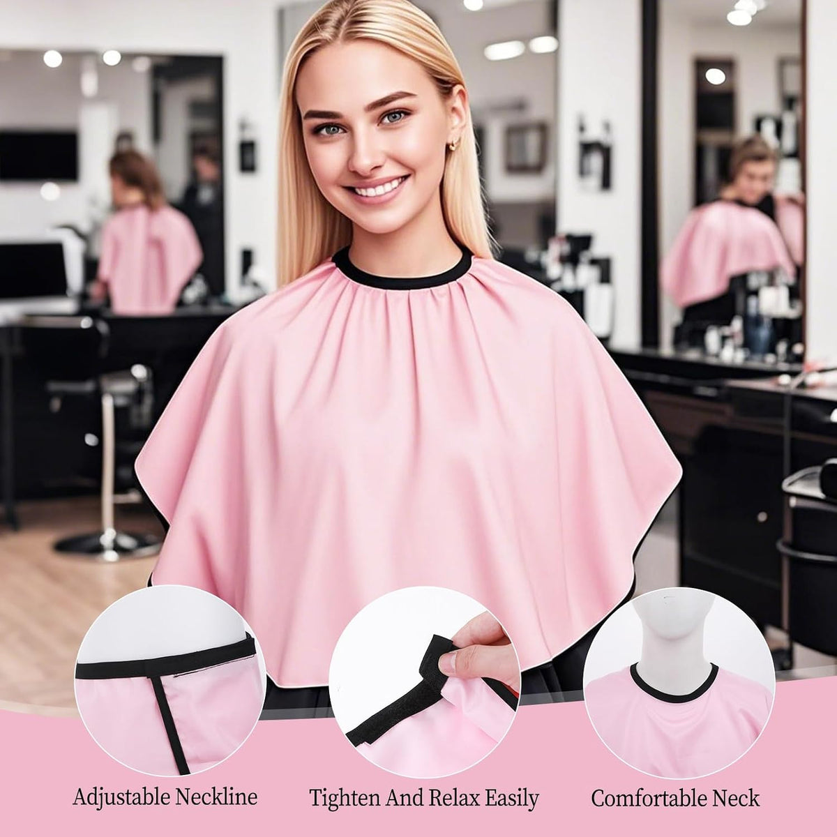 Waterproof Makeup and Hair Dyeing Capes Set - Medium Length Salon Cape, 3-Pack