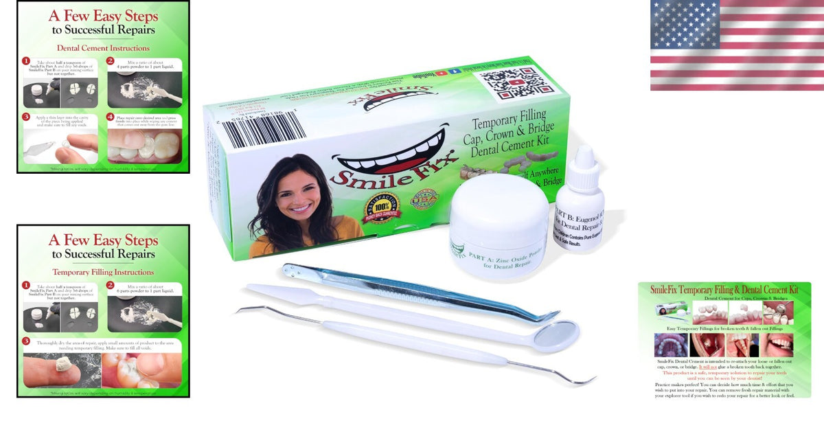 Emergency Dental Repair Kit with Dental Cement for Crowns & Bridges