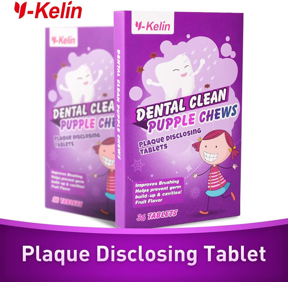 Dental Plaque Disclosing Tablets 36 Count - Color Revealing for Kids & Adults