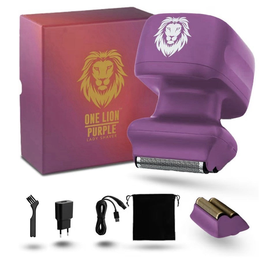 Cordless Wet Dry Rechargeable Women's Skull Shaver for Face & Body - Purple