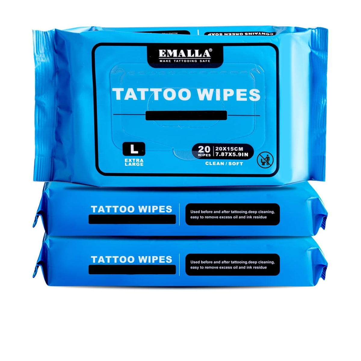 Tattoo Aftercare Wipes – 60 Count All-in-One For Tattooing & Piercing