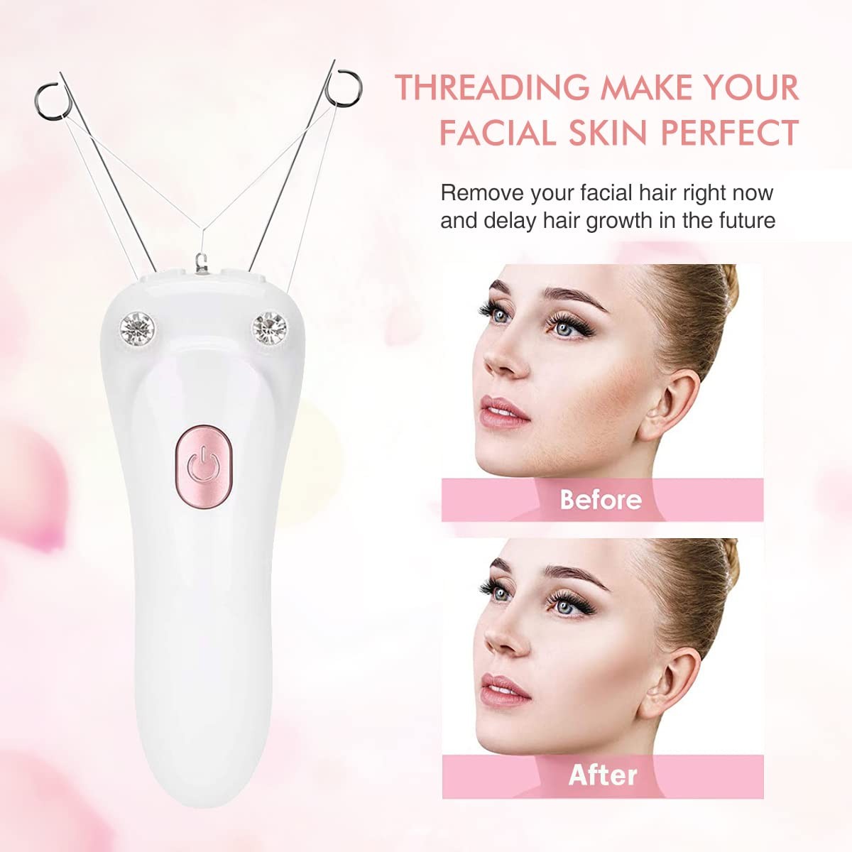 Cordless Facial Hair Remover for Women - USB Rechargeable Epilator