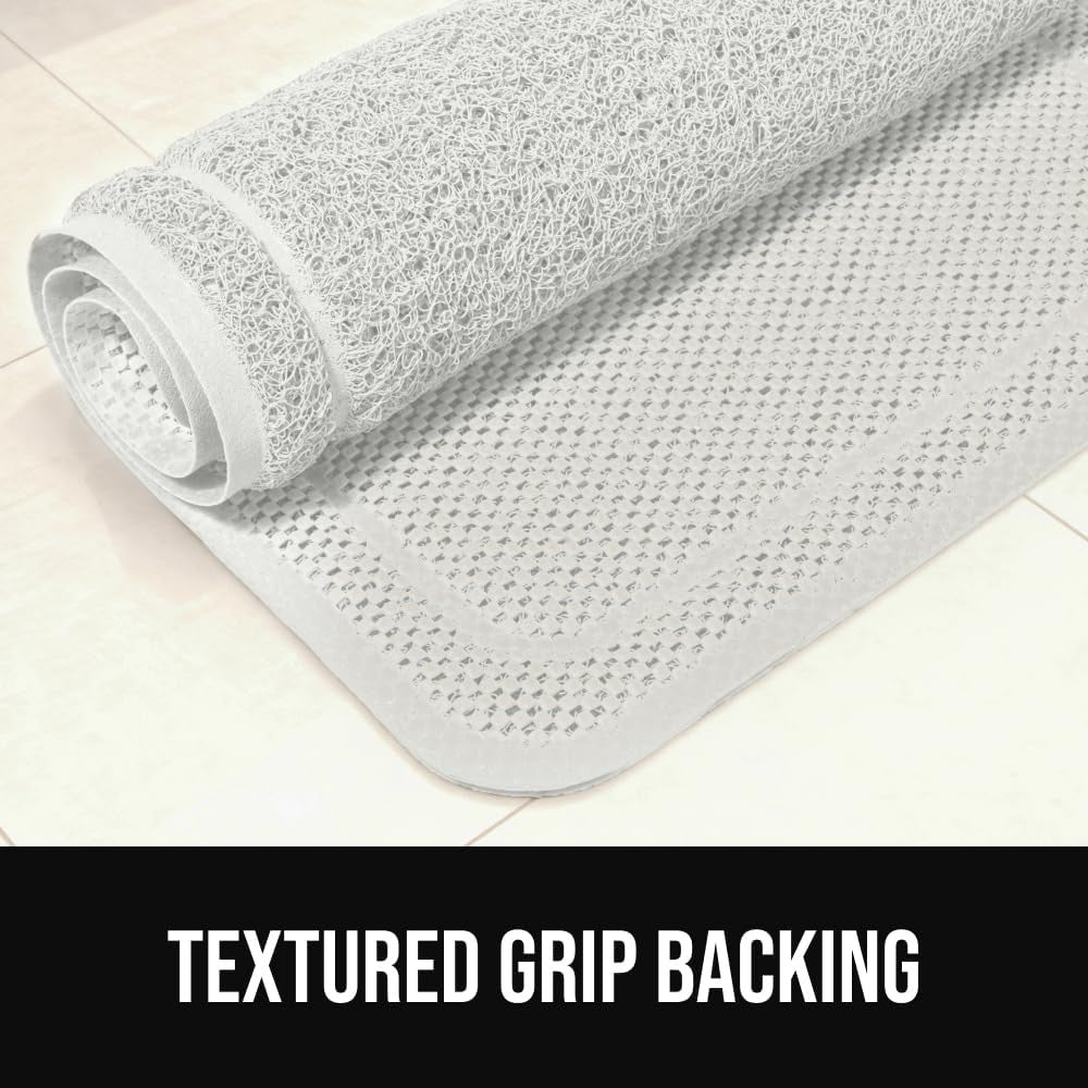 Exfoliating Bath Shower Mat 24x16 with Textured Backing and Loofah-Style Foot Scrubber