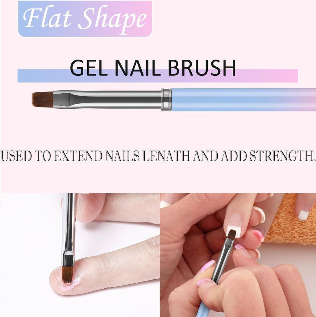 3Pcs Nail Art Clean Up Brushes Set for Precise Nail Polish Removal