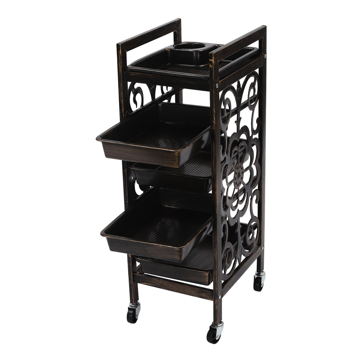Vintage 5-Tier Salon Trolley with Wheels for Hair Tools Storage