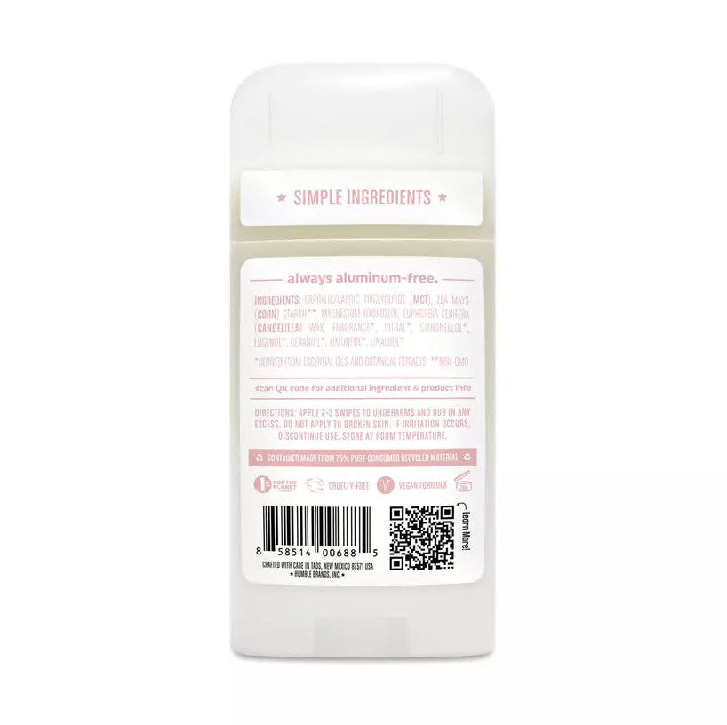 Humble Baking Soda-Free Deodorant with Moroccan Rose - 2.5 oz Pack of 2