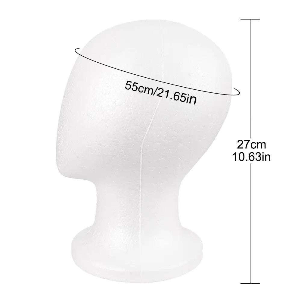 Lightweight White Foam Mannequin Head for Wig Display and Styling