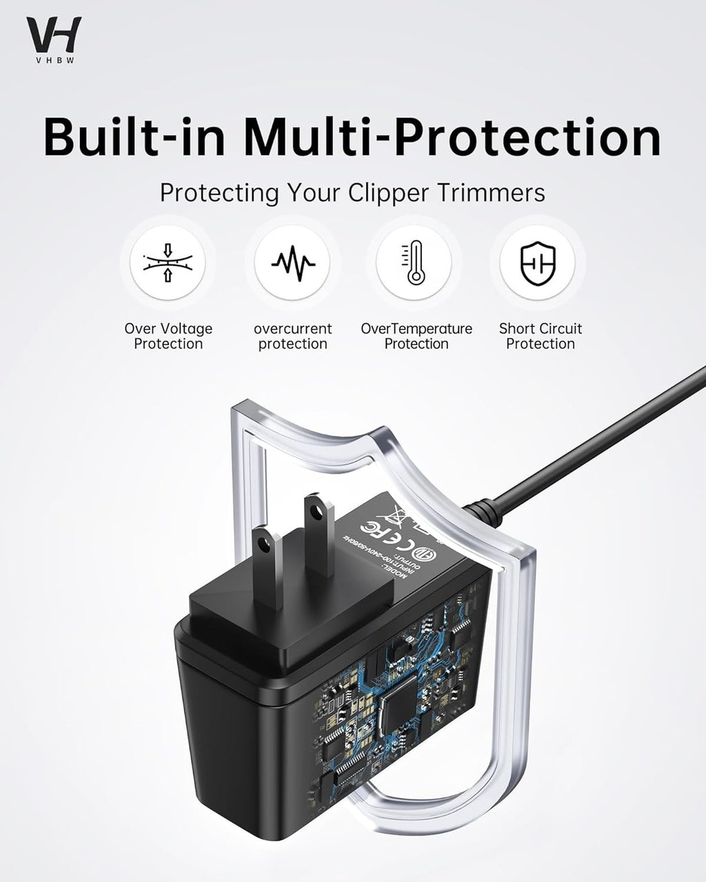 4.3V Trimmer Charger with 5FT Cable - Travel-Friendly Power Adapter