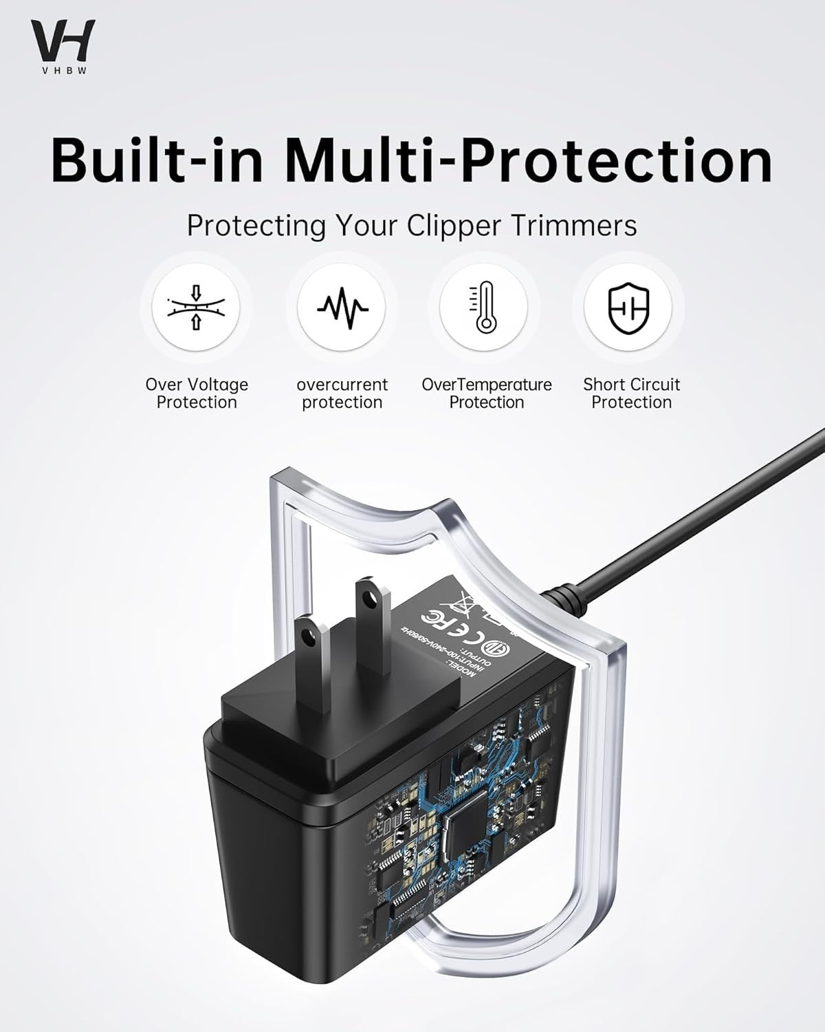 4.3V Trimmer Charger with 5FT Cable - Travel-Friendly Power Adapter