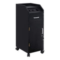 Rolling Hair Salon Station Locking Cabinet with 4 Drawers & 3 Tool Holes