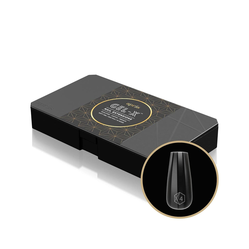 Gel Nail Tips Box - Sculpted Coffin Medium Size, 10 Sizes, 500pcs