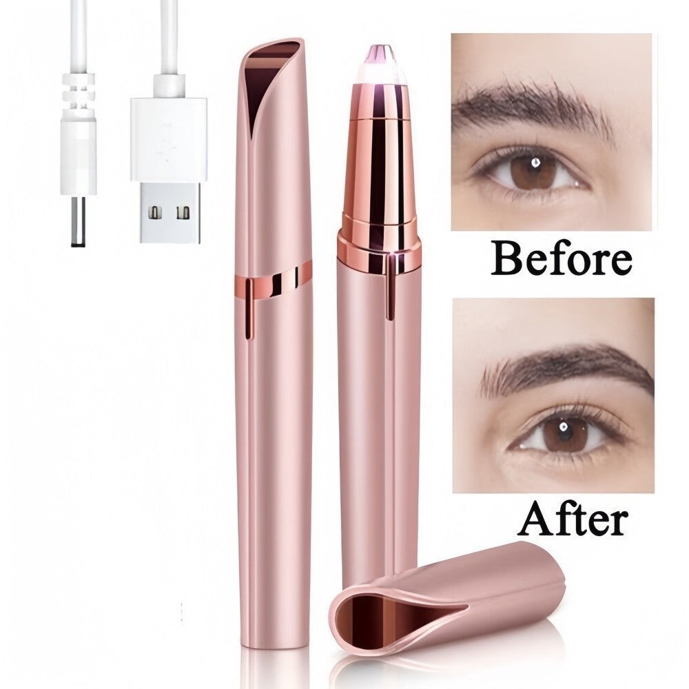 Women's Facial Hair Remover & Eyebrow Trimmer - Electric Epilator with LED Light