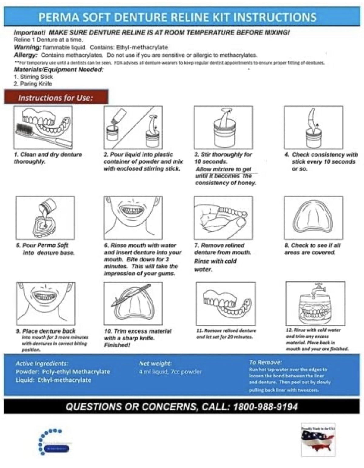 Denture Reline Kit for Upper or Lower Dentures - Soft, Professional-Grade