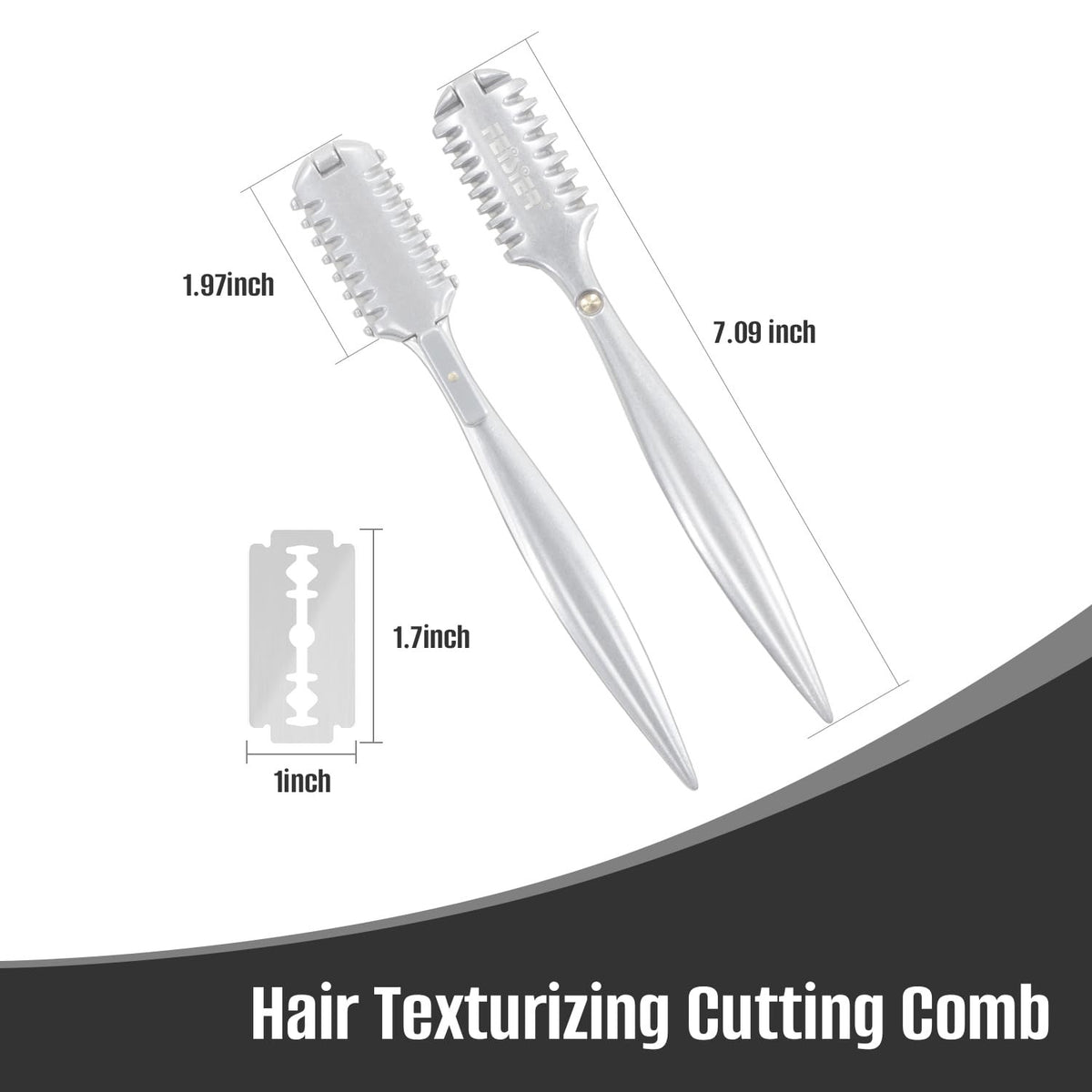 Aluminum Double-Edge Hair Thinning Razor Comb for Styling & Trimming