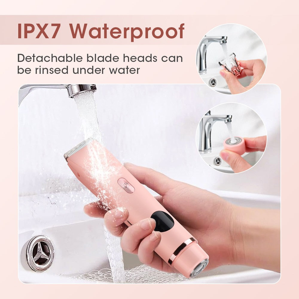 Women’s Bikini Trimmer & Facial Hair Remover – Waterproof Electric Razor with Dual Heads